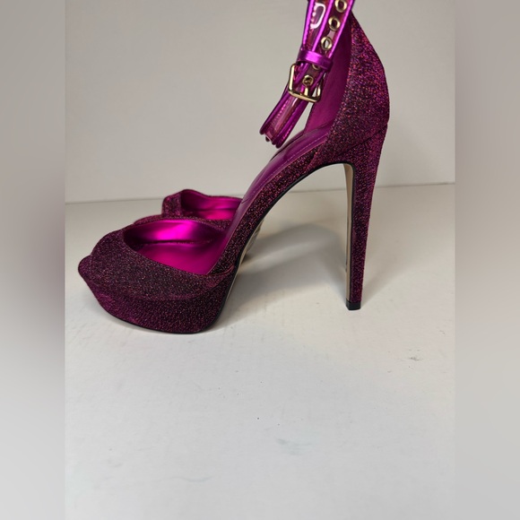 Aldo Fuchsia Glitter Platform Heels Size 6.5 - Picture 5 of 11